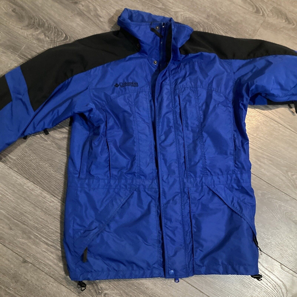 Vintage Columbia Double Whammy Men’s Ski/Snowboard Jacket S in Blue Black Retro! - Picture 2 of 14